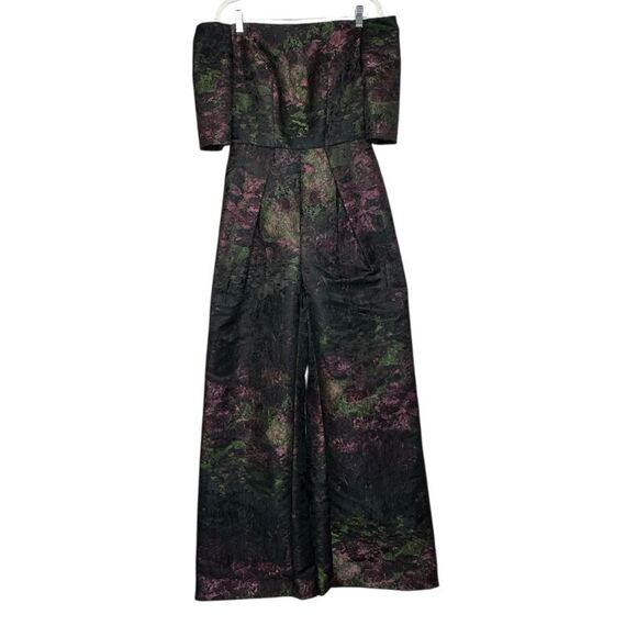 Kay Unger Monet Floral Off the Shoulder Formal Cocktail Jumpsuit| Size 6 - Picture 1 of 9